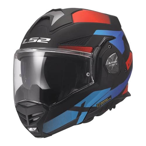 LS2 Helmets Advant X Modular Helmet (Matte Nova Black/Red/Blue - 2X-Large)