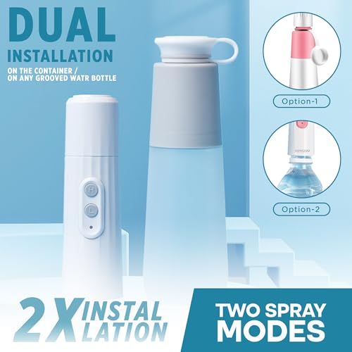 Image of NEWDRU Portable Jet Spray - USB Rechargeable Electric Travel Bidet with 270ml Bottle, Hygiene Sprayer for Men, Women, Baby & Postpartum | Compact, Adjustable, IPX7 Waterproof, CleanStream Pro (Pink)