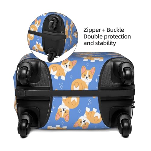 Kawaii Corgi For Travel Luggage Cover Suitcase Protector Fits 18-32 Inch Travel Luggage Protector Elastic Luggage Anti-Scratch Suitcase Cover2
