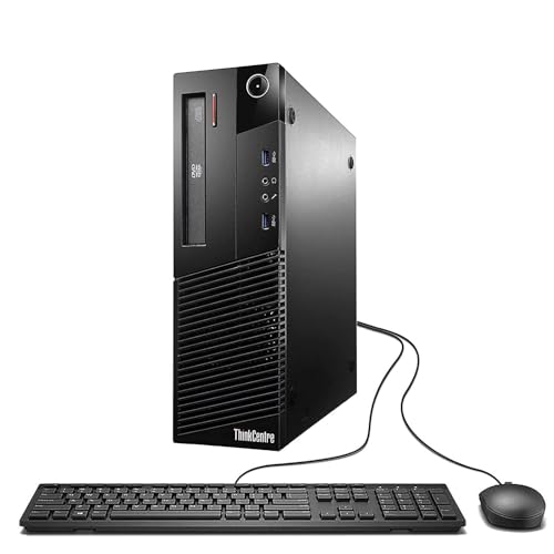 Lenovo ThinkCentre M83 SFF Ordinateur de Bureau, Intel Core i3-4130, 8 Go de RAM, SSD de 128 Go, Wi-FI, Bluetooth, Clavier américain QWERTY, Windows 11 Pro...