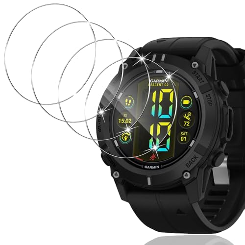 Yenwen Protector de Pantalla para Garmin Descent G2, 4 Piezas Dureza 9H Película Vidrio Templado, Anti-arañazos Cristal Templado