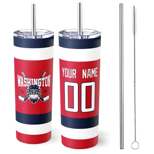 Image of ANTKING Washington Tumbler 20oz Travel Mug Custom Name Number Gifts | Stainless Steel Insulated Coffee Cup for Men Women