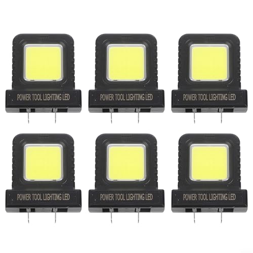6PCS 14W LED Camping Lantern Compact Work Light Compatible with 20V 21V Power-Tool Lithium Batteries Adjustable Socket for Outdoor and Jobsite Use (4 pcs)