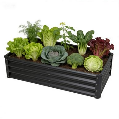 Yardbliss Raised Garden Bed 2 Pack 6x3x1FT, Premium Galvanized Raised Garden Bed, Large Raised Garden Beds Outdoor for Deep-Rooted Vegetables, Flowers, Green and Herbs, Black