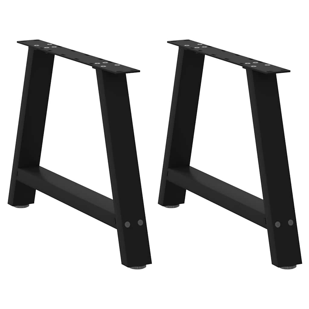 Gambe per tavolino 2 pezzi a forma di A 70 x (42-43) cm in acciaio nero