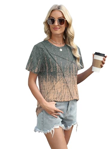 Image of XIEERDUO Womens Summer Tops 2026 Pleated Round Neck Short Sleeve Shirts Business Casual