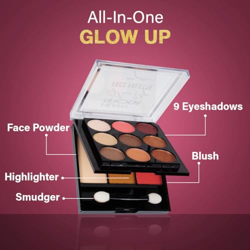 Hilary Rhoda Glow Up Face Palette | Face Palette with Blush, Highlighter, Face Powder & Eyeshadows | Highly Pigmented Face Palette | Available in 4 Variants | 20.6g (Shade 04) - Image 5
