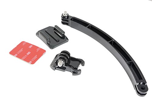 Kit phot-R Casco Brazo de extension con la hebilla del lanzamiento rapido, 3M Adhesivo curvado Monte engomada, Brazo de extension y tornillos de mariposa para GoPro HD Hero 4 3 + 3