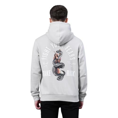 Image of Red Tape Cotton Blend Graphic Hooded Neck Hoodie For Men | Everyday Comfort And Warmth | Your Go To Hooded Neck Hoodie