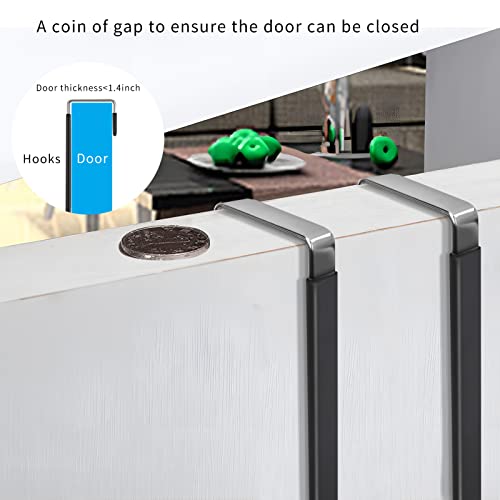 FYY Over the Door Hooks, 4 Pack Door Hangers Hooks with Rubber Prevent Scratches Heavy Duty Organizer Hooks for Living Room, Bathroom, Bedroom, Kitchen Hanging Clothes, Towels, Hats, Coats, Bags Black - Image 6