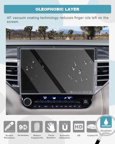 Image of CDEFG for 2025 2026 Toyota Tundra Screen Protector Tempered Glass 14 Inch for 2022-2025 2026 Tundra Accessories for Toyota 14 inch Touchscreen Screen Cover HD Anti Fingerprints