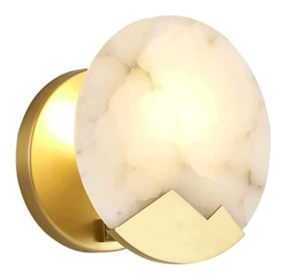 YNIYUJKL Wall Lamp, Wall Sconces Creative Wall Hanging Lamp, All-Copper Wall Lighting Fixture Light Source Marble Wall Lamps Suitable For Living Room Bedroom Hotel Aisle