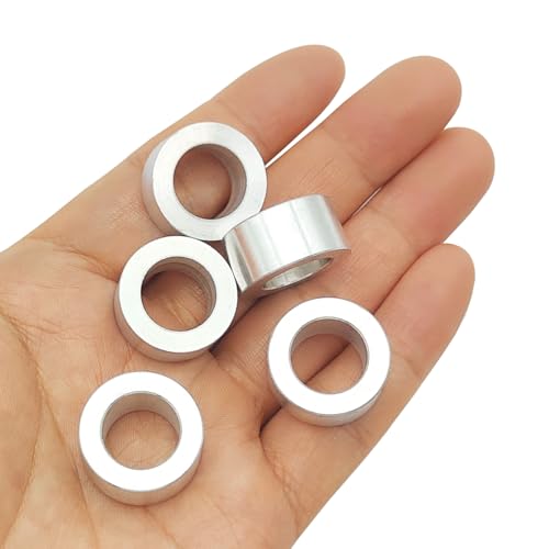 5 pack m12 aluminum spacers 125 mm id x 20 mm od x 10 mm length round spacer unthreaded standoff bushing plain finish metal spacer 1234 id screw standoff fits 12in or m12 screw bolts
