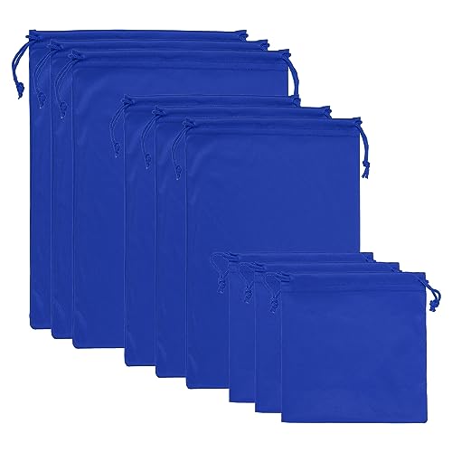 PATIKIL Ski Goggle Bag, 9 Pack Microfiber Pouch Protective Storage Case Sleeve, (5.9" x 5.9", 10.6" x 7.1", 11.8" x 9.1"), Blue