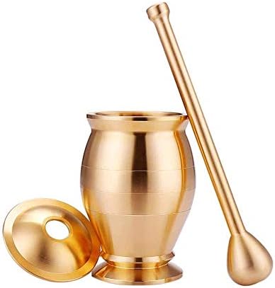 JJINPIXIU Mortar&Pestle Polishing Pure Copper Pounding Garlic Pot Pestle Rice Cup Mortar Jar Copper Cup Manual Grinder Spice Grinding Container