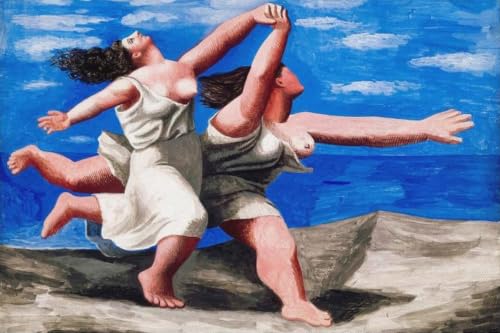 Toile Pablo Picasso Deux femmes courant sur la plage, cadeau déco idéal