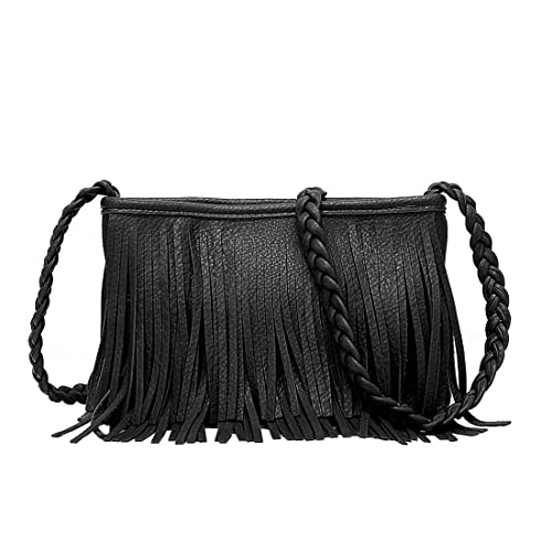 Stylish Fringe Crossbody Bag Bohemian Sling Bag Brown Lightweight Purse Hippie Small Shoulder bagTassel Leather