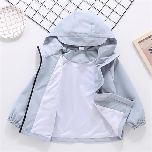 Kids Boys Waterproof Hooded Windbreaker Solid Windproof Athletic Jackets Girls Fall Thickened Thermal Outerwear Pockets4