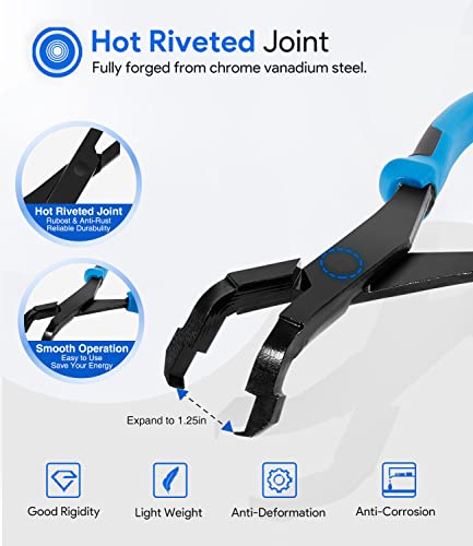 70301 Heavy Duty Angled U-Joint Snap Ring Pliers 8'' For Automotive And Medium Duty Trucks, Cars, Equipment, And Atv / Utv, 75 Degree Plastic Push Pin Pliers For Use With Class 1 - 5 Vehicles, 70301 #TOP3