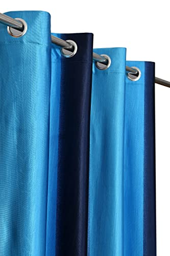 Image of Yarnis Polyester Multi-Shaded Curtains for Living Room Window & Door, Blue, 4 Feet x 5 Feet, Pack of 1