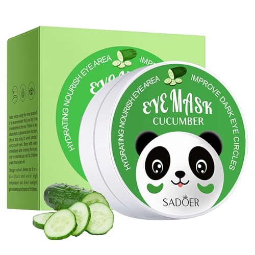 Patch Yeux Anti Cernes 60 PCS, Masque Yeux Collagène avec Extrait de Concombre, Hyaluron Eye Masque, Patch Cernes et Poches, Patch Contour Des Yeux, pour Les Yeux, Anti Rides, Anti Poche