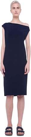 KAMALIKULTURE Womens Drop Shoulder Business Casual Dress, Black, Small US