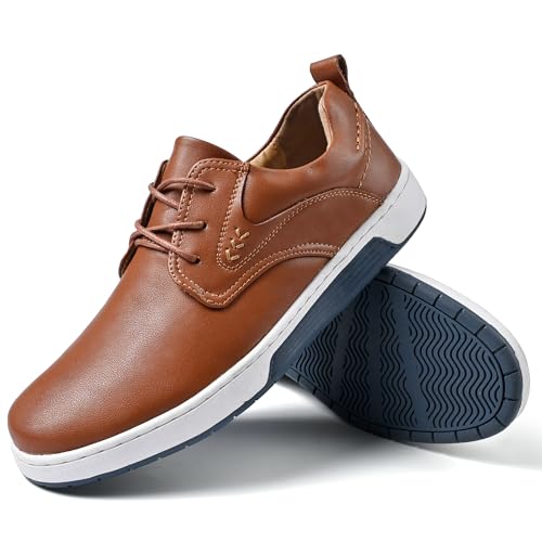 Men's Casual Shoes Fashion Dress Sneakers Zapatos Casuales para Hombre Comfortable Oxford Shoes for Men Lace-up Flat Business Casual Leather Shoes