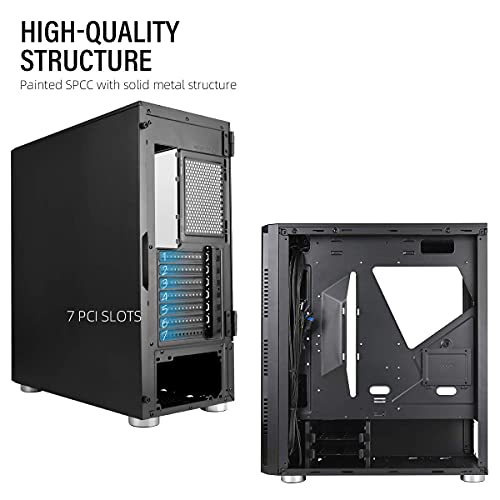GOLDEN FIELD Z20 Computer Case with 3 RGB Fans Mid Tower Gaming PC