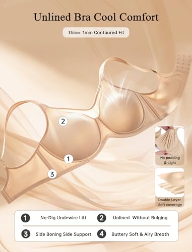Image of LetsJoli Minimizer Bras for Women Full Coverage Underwire Plus Size Support | Unlined Cup,Cool Lightweight Comfort,T Shirt Everyday Bra,For Older Women and Large Breasts