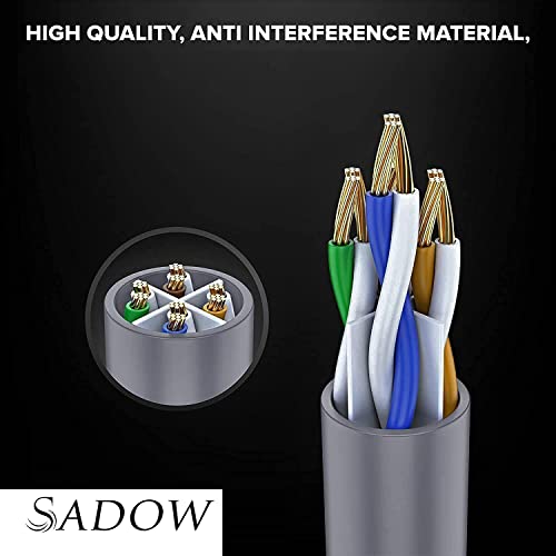 Image of Sadow 60 Meter Cat6 Outdoor Ethernet Cable Cat 6 Network Cable Heavy Duty Direct Burial In-Ground 24AWG UTP Waterproof UV Resistant RJ45 LAN Cable (60)