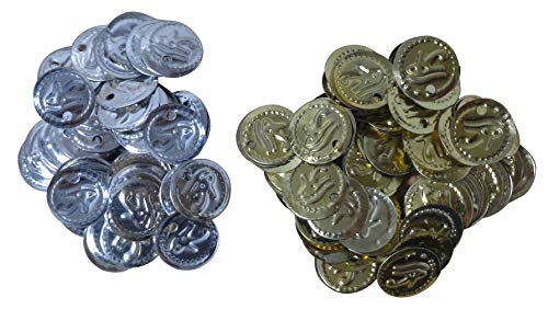 Coins Metal Horus Eye Bead Beads Hammered Disc Charms Round Bracelet Anklets Pendant Necklace Knitting Jewelry Making Belly Dance Dancing Hip Scarf Belt Bra Egypt Egyptian Gold & Silver (200) #TOP2