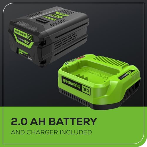 Image of Greenworks 60V 20 inch Brushless Cordless Battery Powered Pole Hedge Trimmer, 2.0Ah Battery and Charger Included