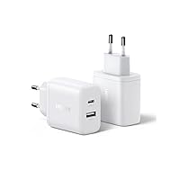 UGREEN 20W Caricatore USB C GaN 2-Pack, Caricabatteria Ricarica Rapida a 2 Porte Power
