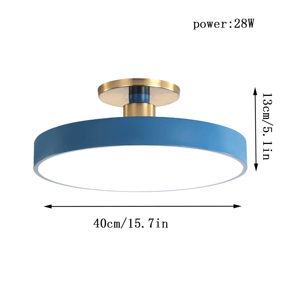 Lampa sufitowa do sypialni Okrągła oprawa LED do montażu podtynkowego Płaskie oświetlenie sufitowe Nordic kolorowe (3000k/4000k/6500k) Metalowe lampy do sypialni Balkon A