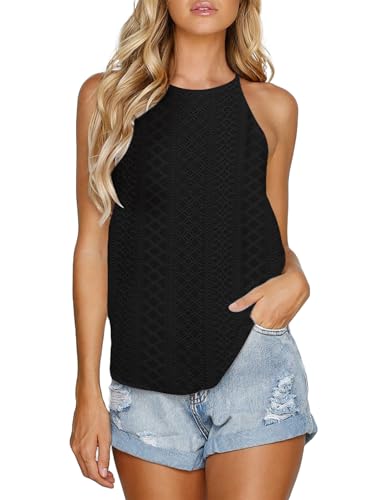 Image of LouKeith Womens Tank Tops Casual Flowy Printed Vest Shirts Sleeveless Cotton Soft Summer Tees Blouses