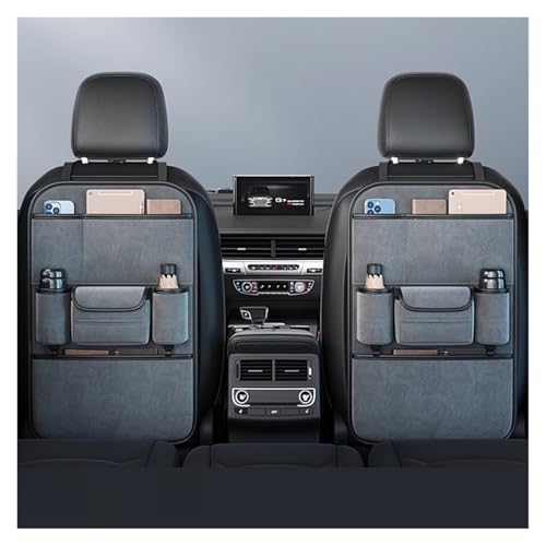 VIVAZYQ Organizzatore Seggiolino Auto in Flanella Premium per Volkswagen Virtus /2018-2023, Porta Tissues, 2 Portabicchieri, Multi Tasche(MoraIndi Cyan,One Storage)
