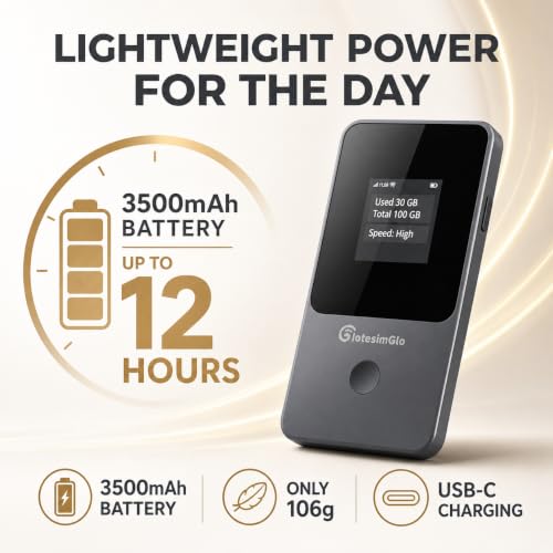 Image of T8 Portable WiFi Hotspot with 100GB USA Data, 365-Day Plan | 100GB USA Data Plan, 365-Day Validity, Portable WiFi Hotspot, 4G LTE Router for Remote Work, Travel & Backup Internet