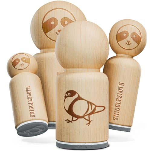Strutting Common Rock Pigeon Bird Rubber Stamp for Stamping Crafting Planners - 1/2 Inch Mini