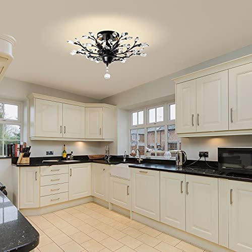 image for Ganeed Crystal Chandeliers,Vintage K9 Clear LED Ceiling Lighting,Ediso