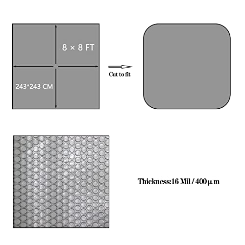 Gekufa MIN-063 Spa And Hot Tub Bubble Insulating Cover 8Ft X 8Ft Thermal Pool Solar Blanket Cover thumb #4