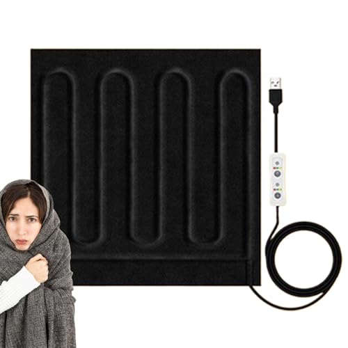 Almohadilla térmica USB – Tres modos de temporización, almohadilla de calefacción eléctrica de viaje, manta eléctrica USB, manta térmica multiusos para coche, hogar, hotel, coche