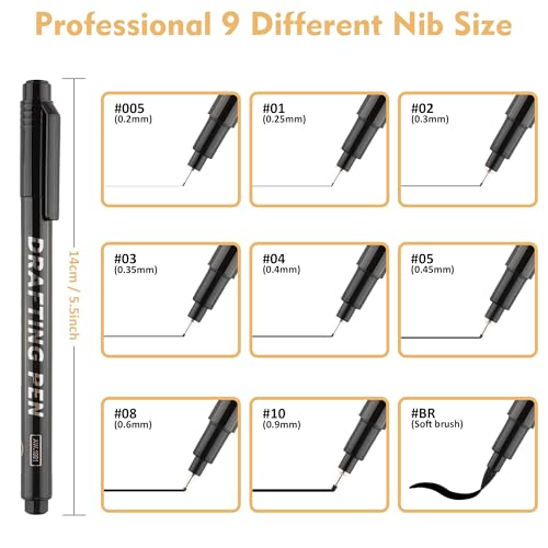 SMOOTHERPRO Black Fineliner Pens, 1 count (Pack of 9) - Image 2
