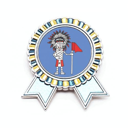 Broche drapeau rouge du chef péruvien, médaille football en métal