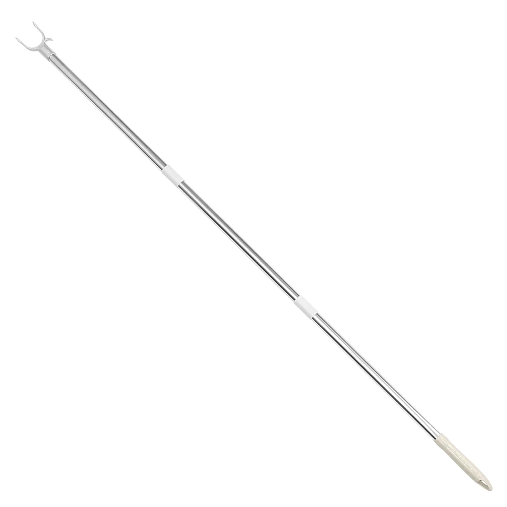 Lawnrden Telescopic Pole|Clothesline Pole 51 Inch Telescoping with Hook Stainless Steel Long Reach Closet with Hook ＆ Non-Slip Handle for Ceiling, Shelf