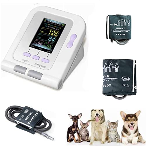JIADUOFU Monitor Presión Arterial Veterinaria, Veterinario/Animal Gato/Perro Monitor Electrónico Automático De Presión Arterial Incluye Tres Puños
