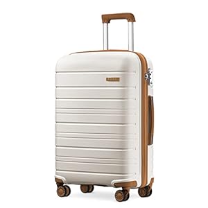 Kono Lichtgewicht Hard Shell Koffer Travel Carry On Bagage, crme Wit, Cabin 20 Inch, Cabine Hard Shell Koffer