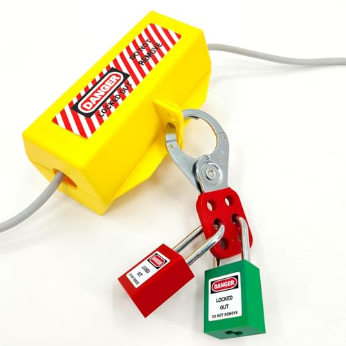 Image of Lock Out Tag Out Hasp,Red 1.5 inch Jaw Diameter Stainless Steel Lockout Hasp Tamper-Proof Padlock Hasp with Extended Jaw,Nylon Handle,Impact-Resistant(10 Pack)