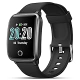 【Pantalla a Color TFT de 1.3 Pulgadas】 Equipado con una pantalla a color TFT de 1.3 pulgadas y un cristal 2.5D duradero con una resolución de pantalla de 240 × 240. Relojes inteligentes mujer hombre tiene múltiples funciones: 11 modos deportivos, monitor de frecuencia cardíaca, monitor de sueño, modo de relajación, notificación por teléfono / SMS / mensaje y otras funciones que pueden satisfacer sus necesidades diarias.
