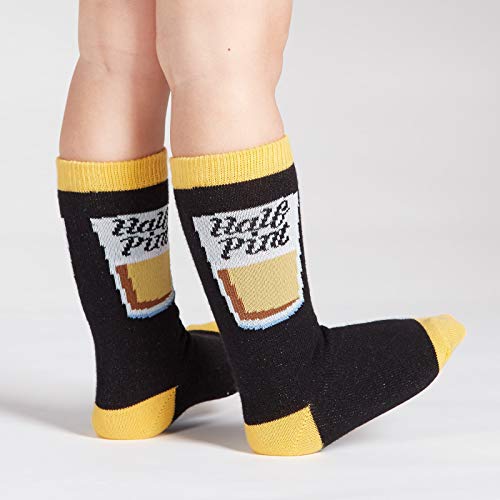 Sock It to Me, Toddler Children's Knee High Socks: Half Pint - Black & Yellow - Fits Kids Ages 1-22