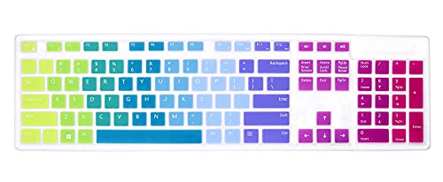 Protège-clavier Dell Inspiron 3670 anti-poussière lavable en silicone Rainbow
